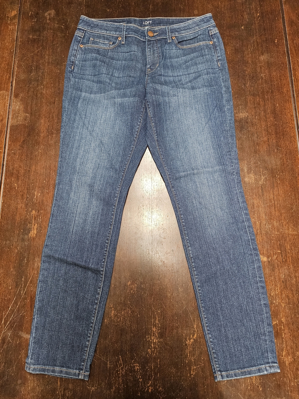 LOFT Women's Curvy Skinny Jeans - Medium Blue - Size 8